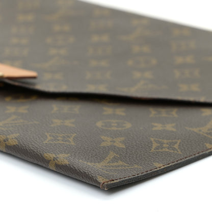 Louis Vuitton Monogram Poche Plate Envelope Clutch MM 6 of 11