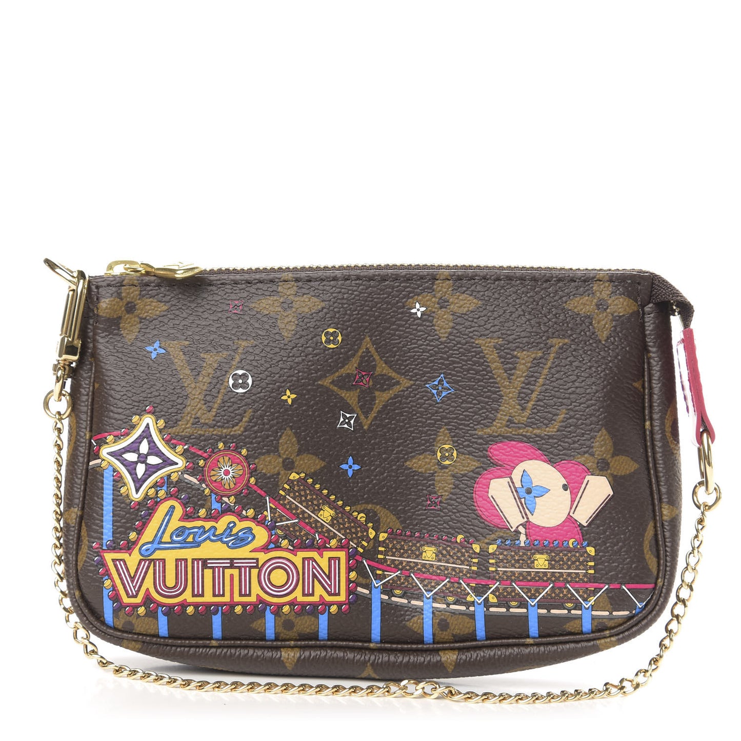 Monogram 2020 Christmas Animation Roller Coaster Mini Pochette Accessories Pivoine