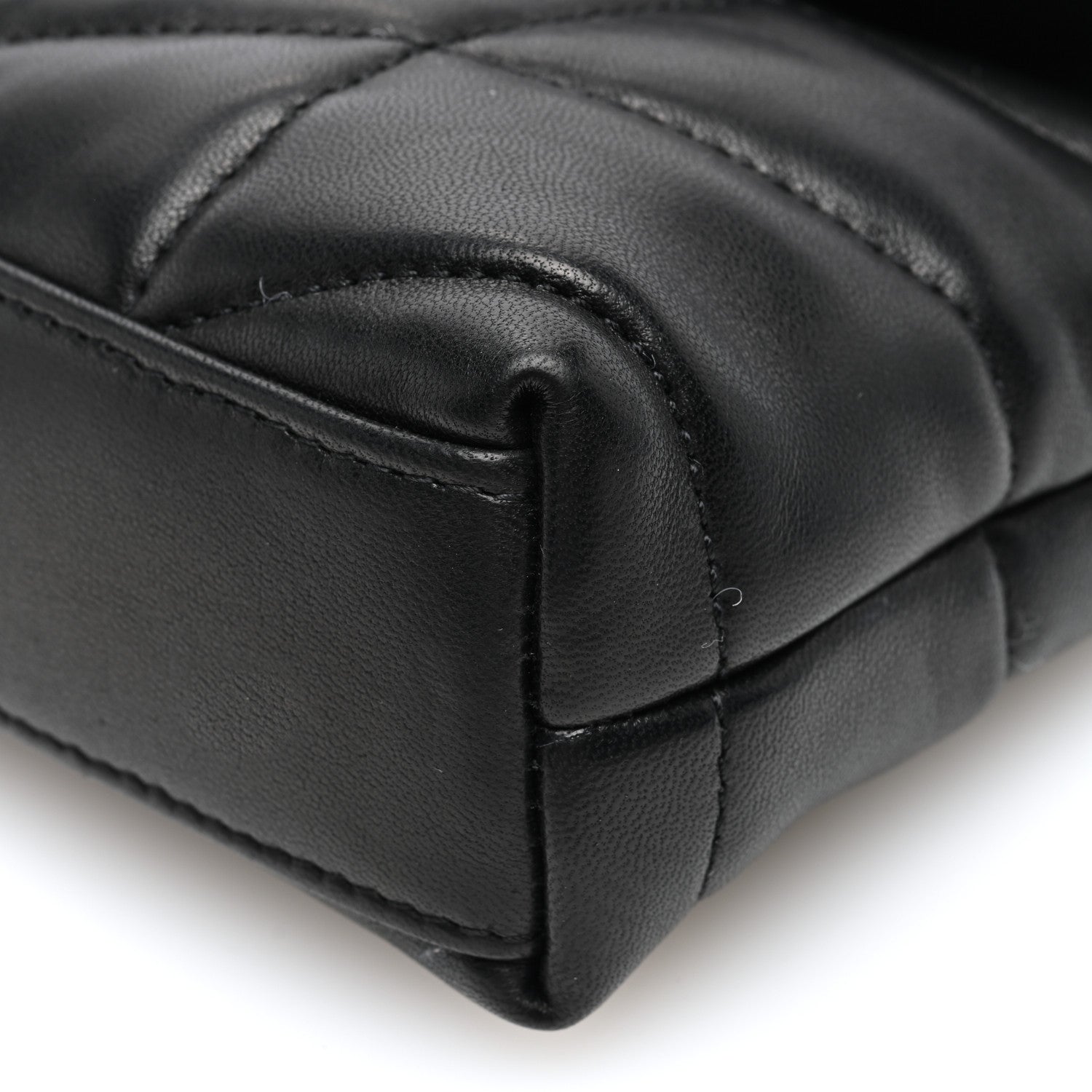 Saint Laurent Lambskin Monogram Loulou Puffer Pouch Clutch Black 10 of 10