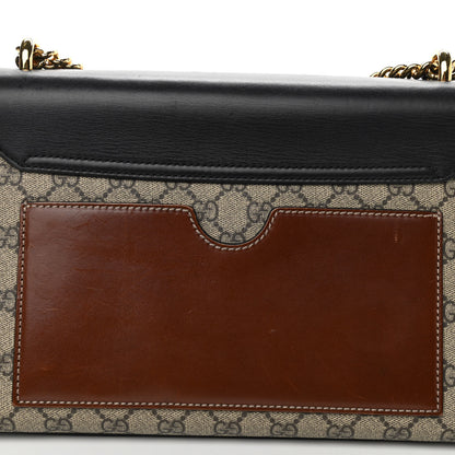 Gucci GG Supreme Monogram Calfskin Medium Padlock Shoulder Bag Beige Black Cuir 9 of 12