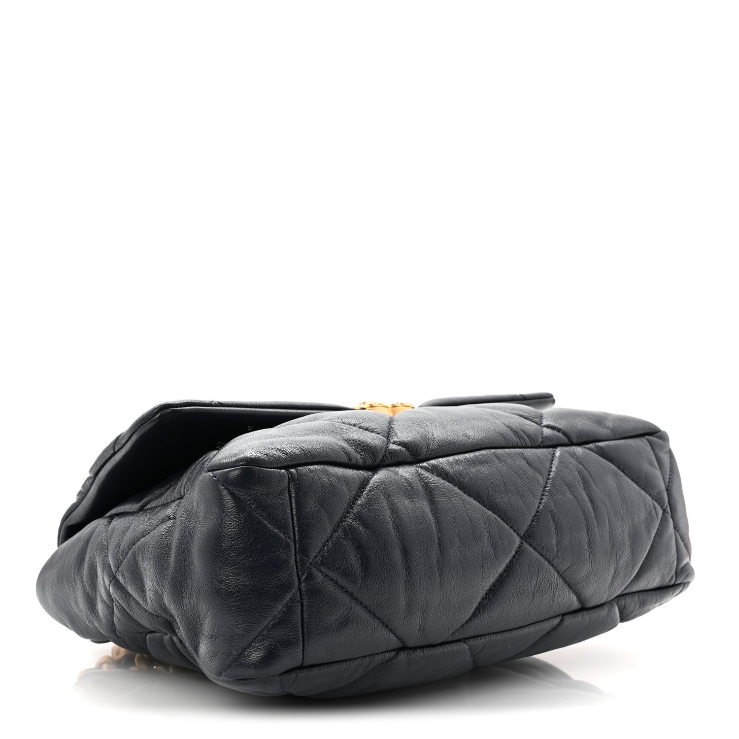 Chanel Goatskin Quilted Large Chanel 19 Flap Navy Blue 1861506