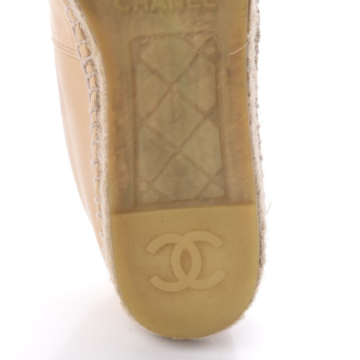 Lambskin CC Espadrilles 37 Beige Black