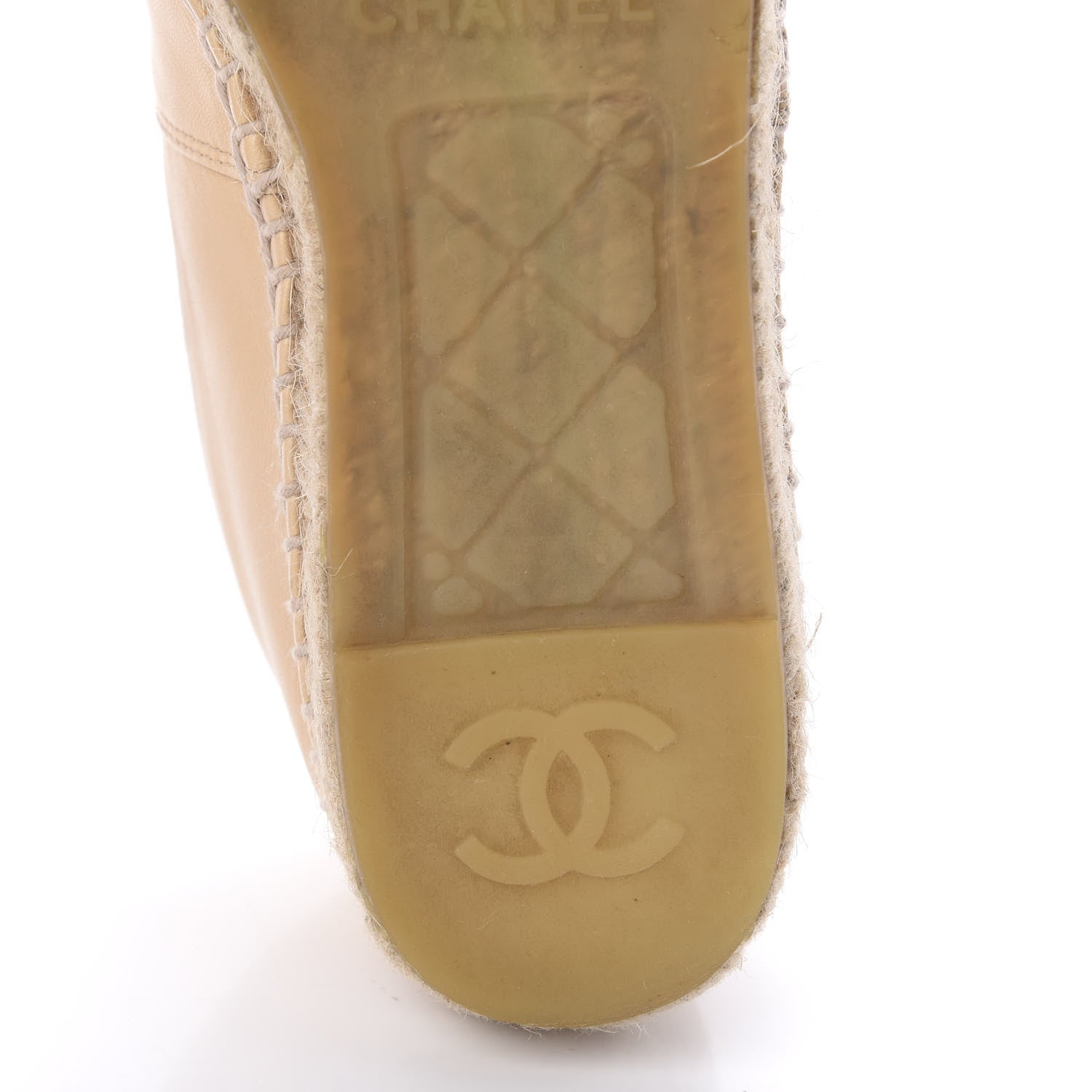 Chanel Lambskin CC Espadrilles 37 Beige Black 11 of 15