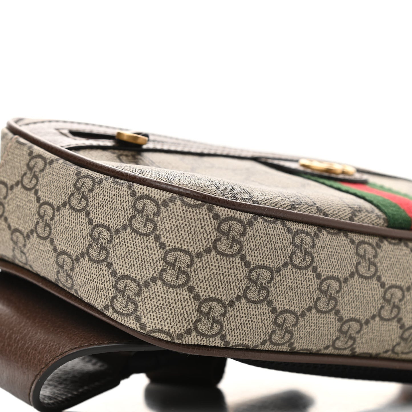Soft GG Supreme Monogram Medium Ophidia Belt Bag Dark Brown