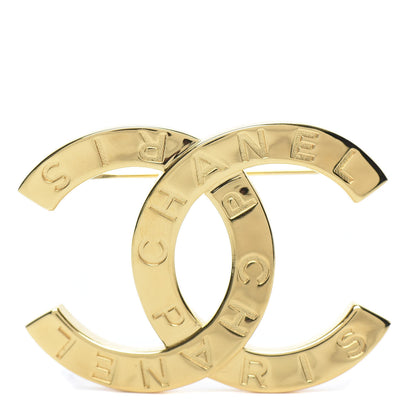 Chanel Metal Paris Button CC Large Brooch Gold 1 of 5
