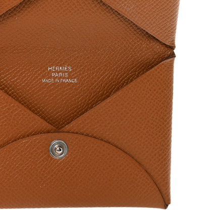 Hermes Epsom Calvi Card Case Gold 6 of 7