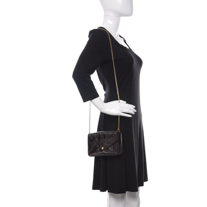 Louis Vuitton Vernis Pochette Felicie Chain Wallet Amarante 2 of 13