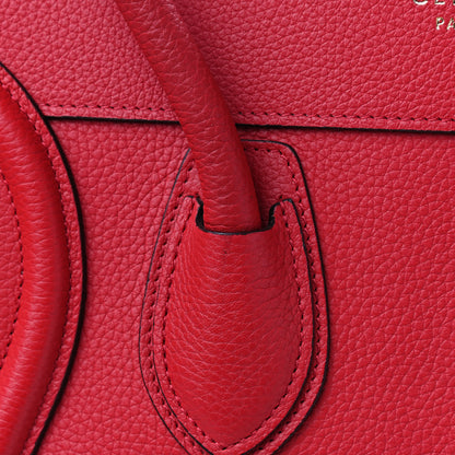 Celine Drummed Calfskin Micro Luggage Coquelicot 9 of 9