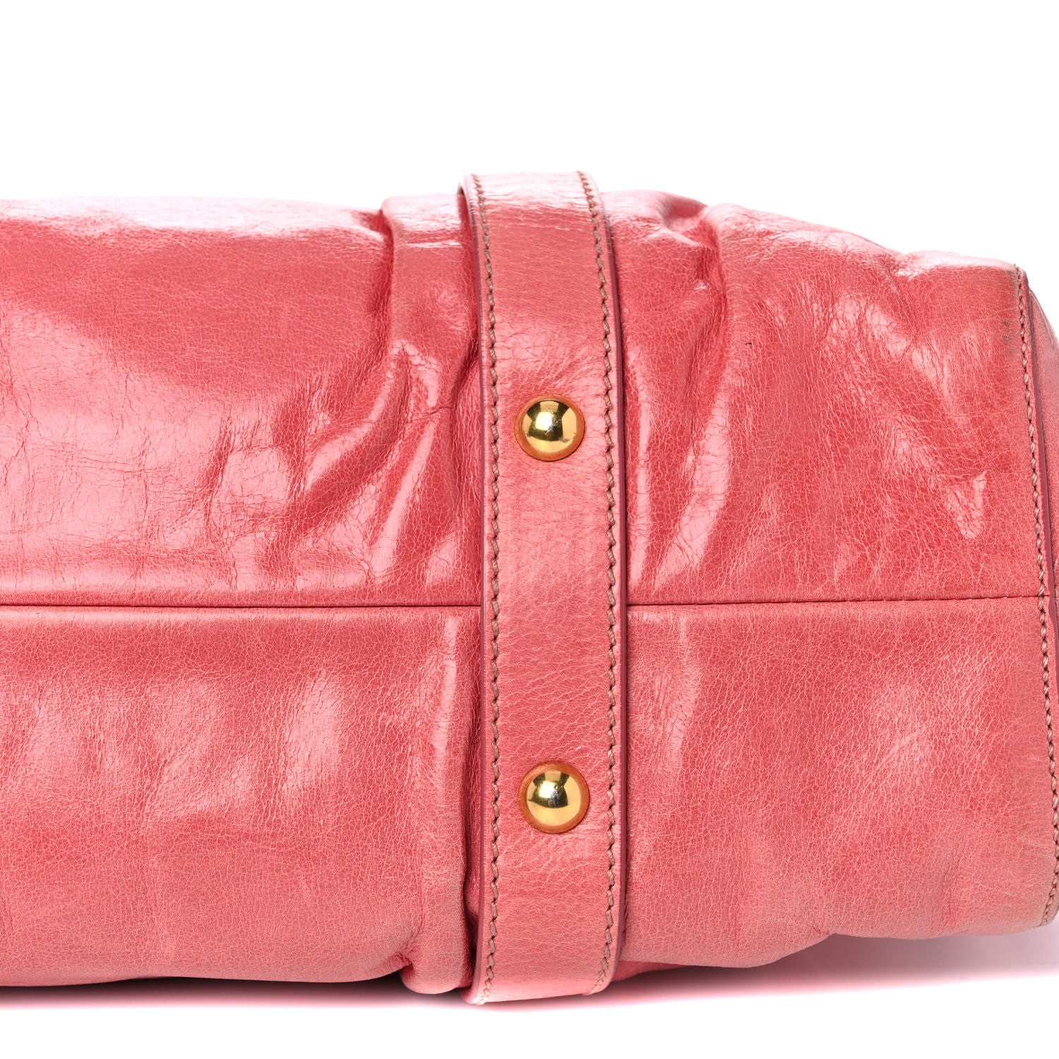 Miu Miu Vitello Lux Gathered Tote Rosa 16 of 26