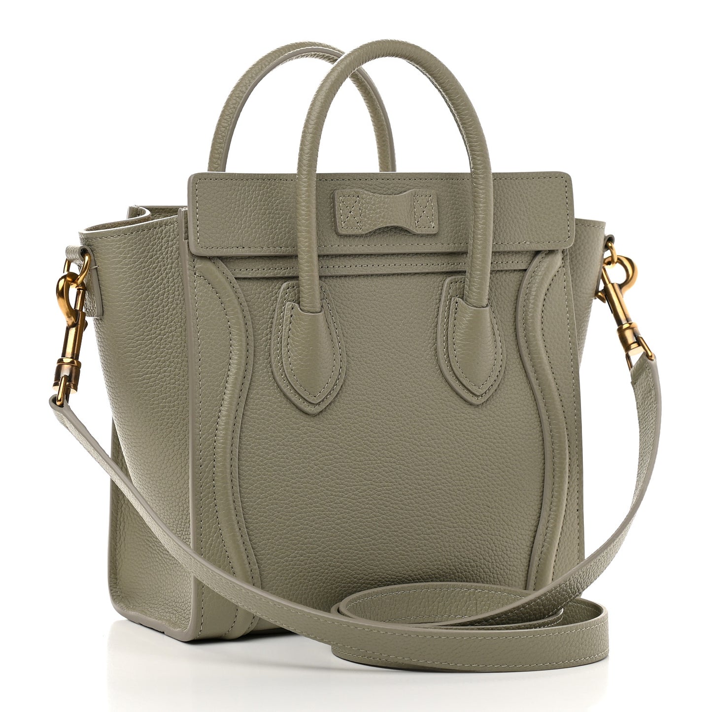 Drummed Calfskin Nano Luggage Army Green