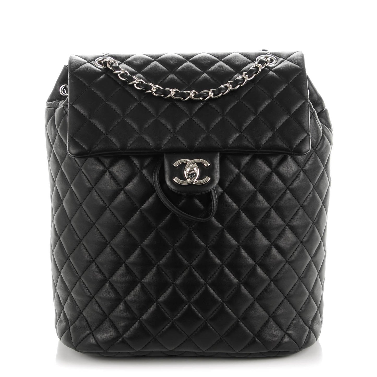 Lambskin Quilted Large Urban Spirit Backpack Black