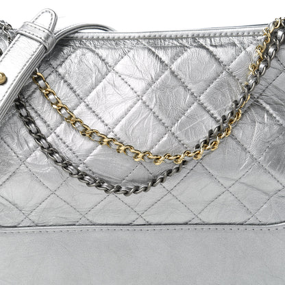 Chanel Metallic Aged Calfskin Quilted Medium Gabrielle Silver 10 of 10