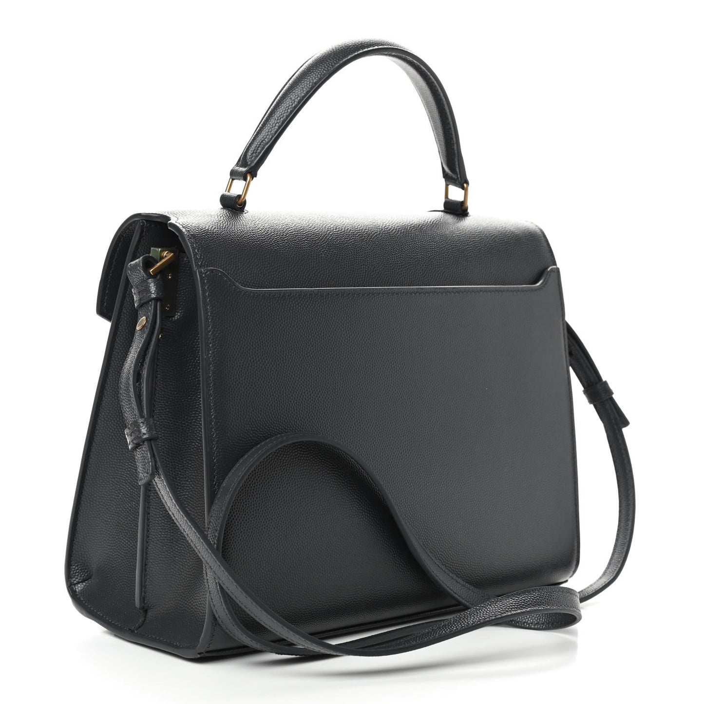 Grain de Poudre Medium Classic Monogram Cassandra Top Handle Dark Smog