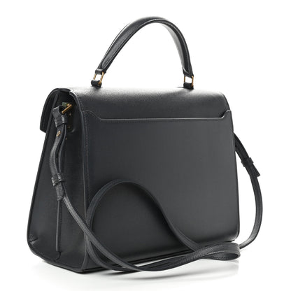 Saint Laurent Grain de Poudre Medium Classic Monogram Cassandra Top Handle Dark Smog 2 of 8