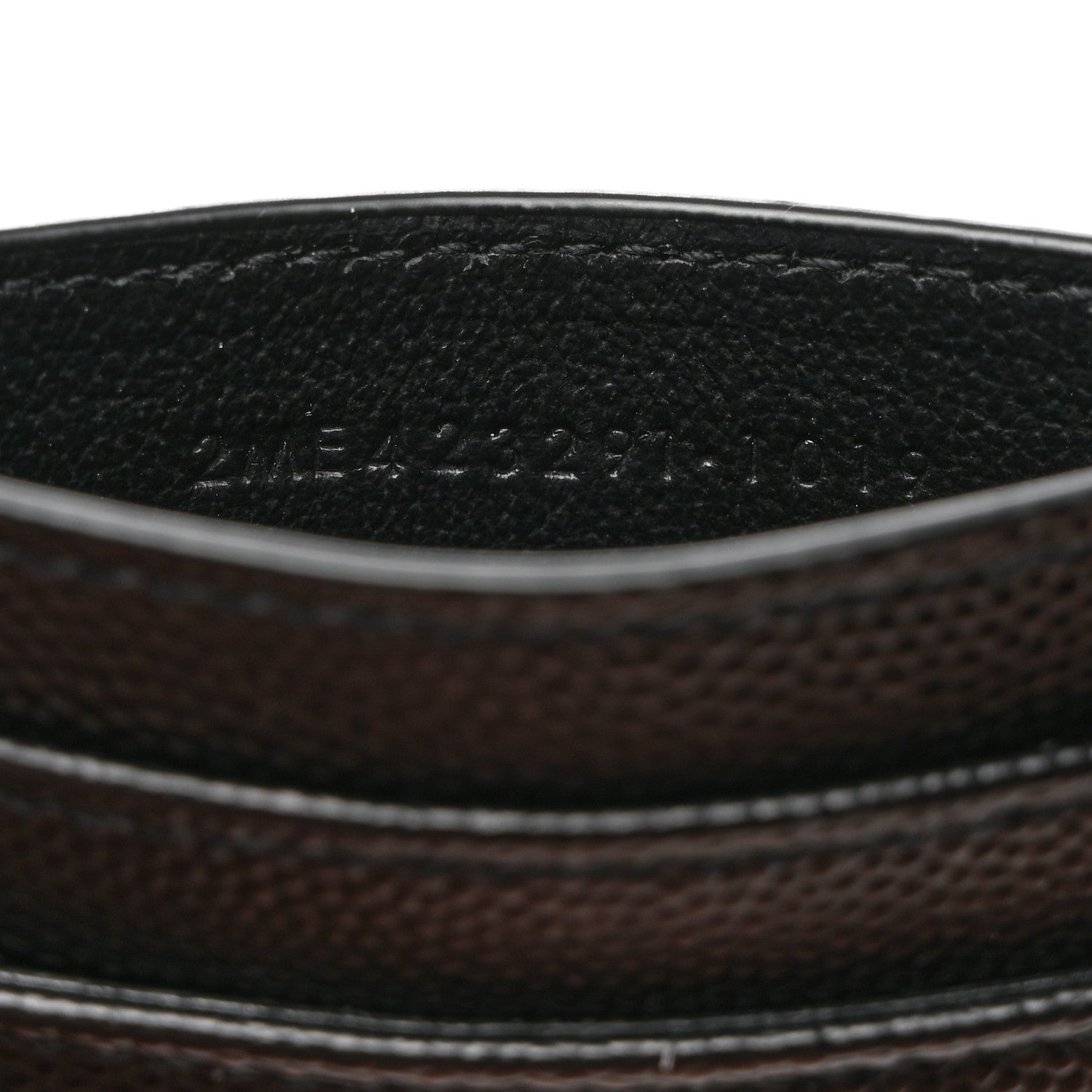 Saint Laurent Grain De Poudre Matelasse Chevron Monogram Credit Card Case Black 7 of 8