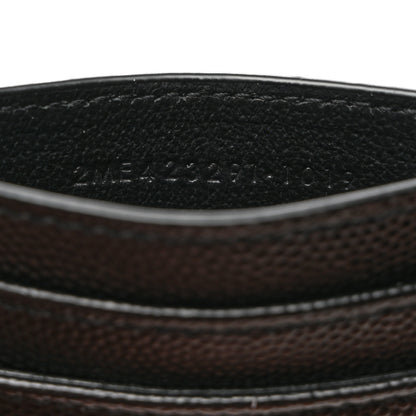 Saint Laurent Grain De Poudre Matelasse Chevron Monogram Credit Card Case Black 7 of 8