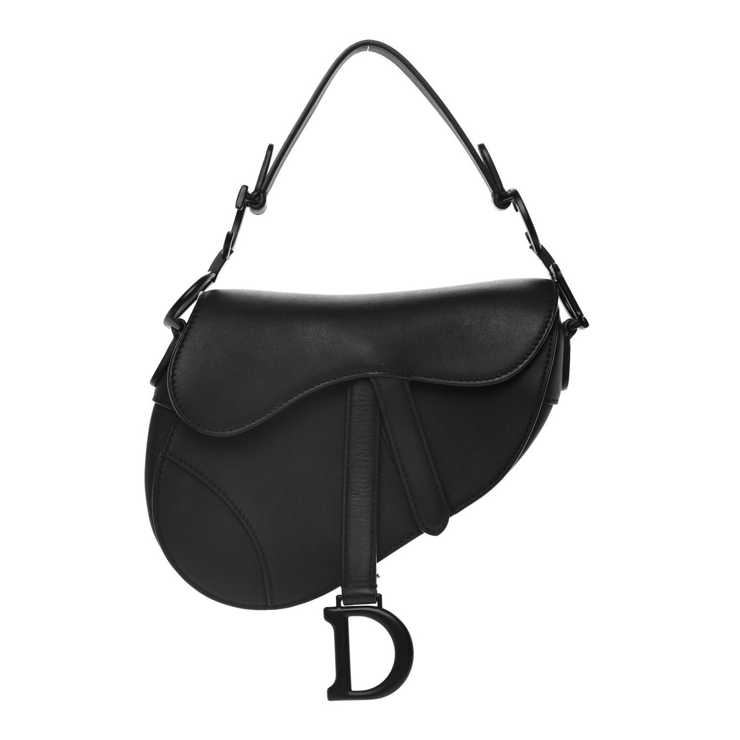 Ultra Matte Calfskin Mini Saddle Bag Black