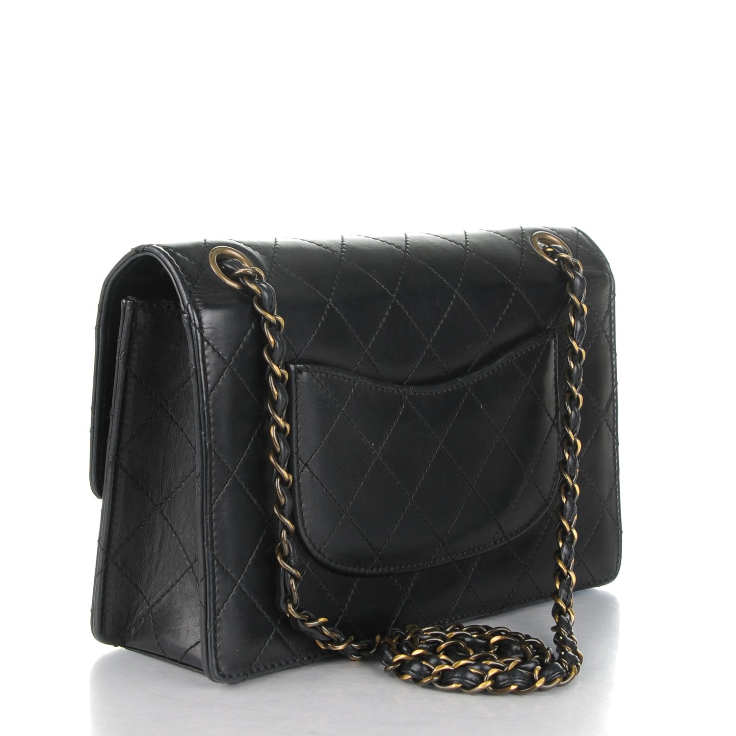 Chanel Calfskin Stitched Medium Single Flap Black 3 of 8