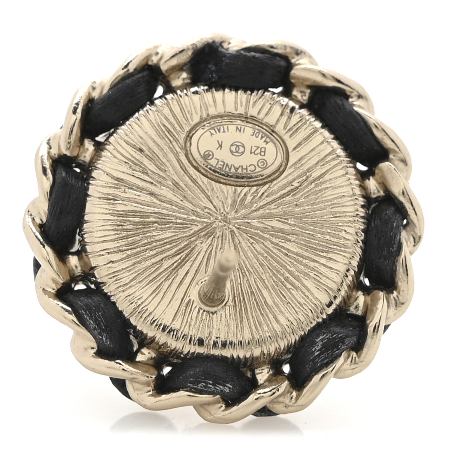 Chanel Pearl Crystal Lambskin CC Earrings Gold Black 4 of 5