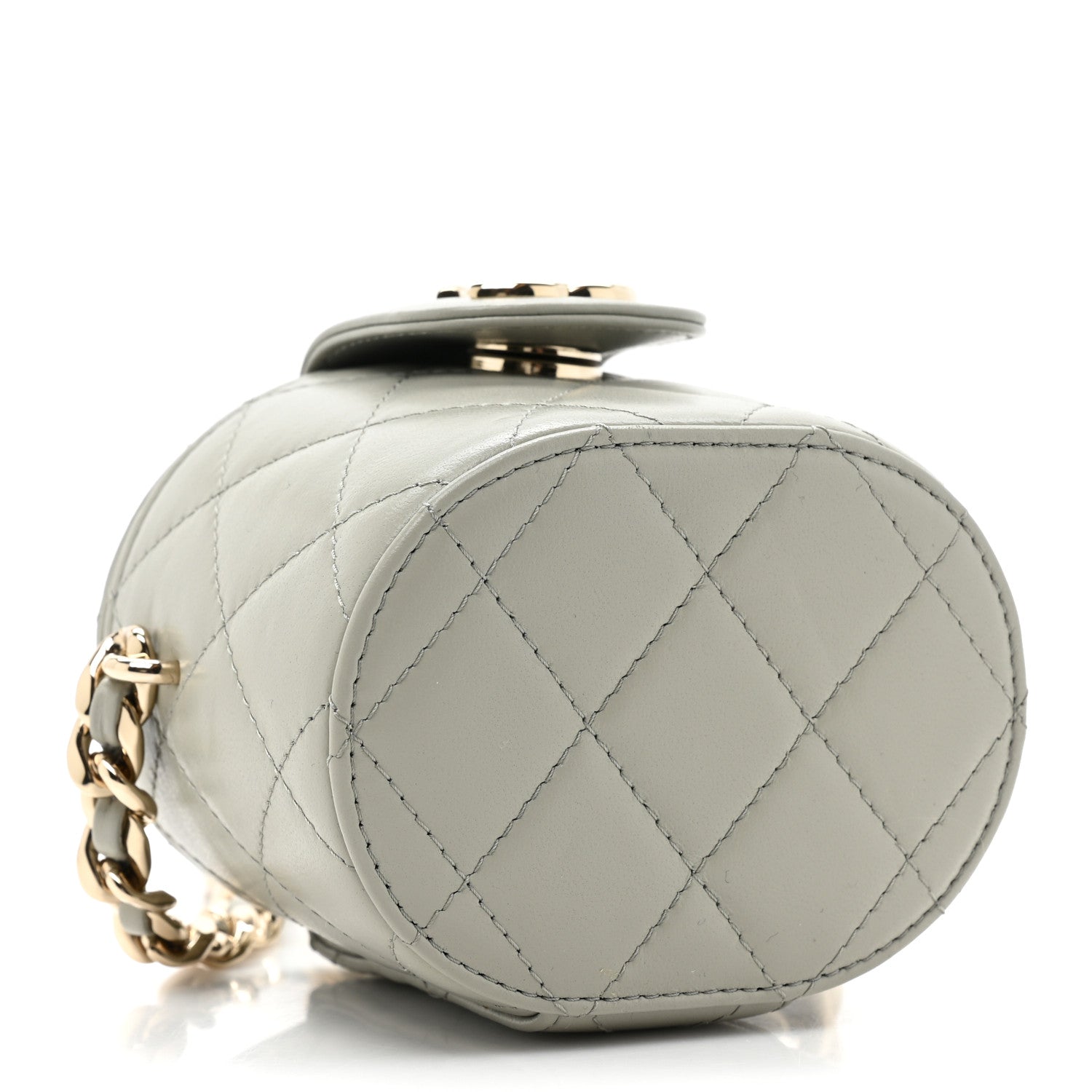 Chanel Lambskin Quilted Mini Vanity Case With Chain Grey 4 of 10