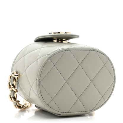 Chanel Lambskin Quilted Mini Vanity Case With Chain Grey 4 of 10