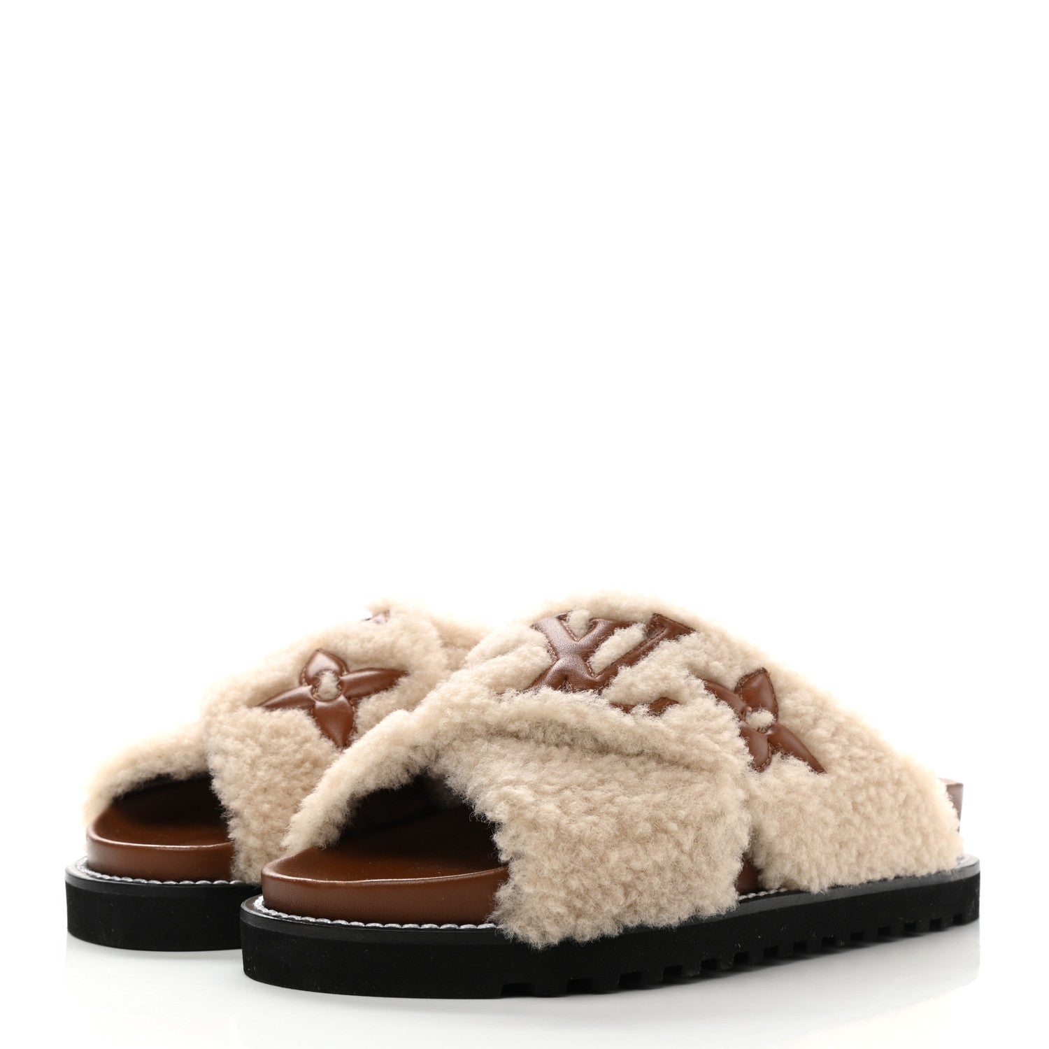 Louis Vuitton Shearling Paseo Flat Comfort Mule 37 Brown 3 of 10