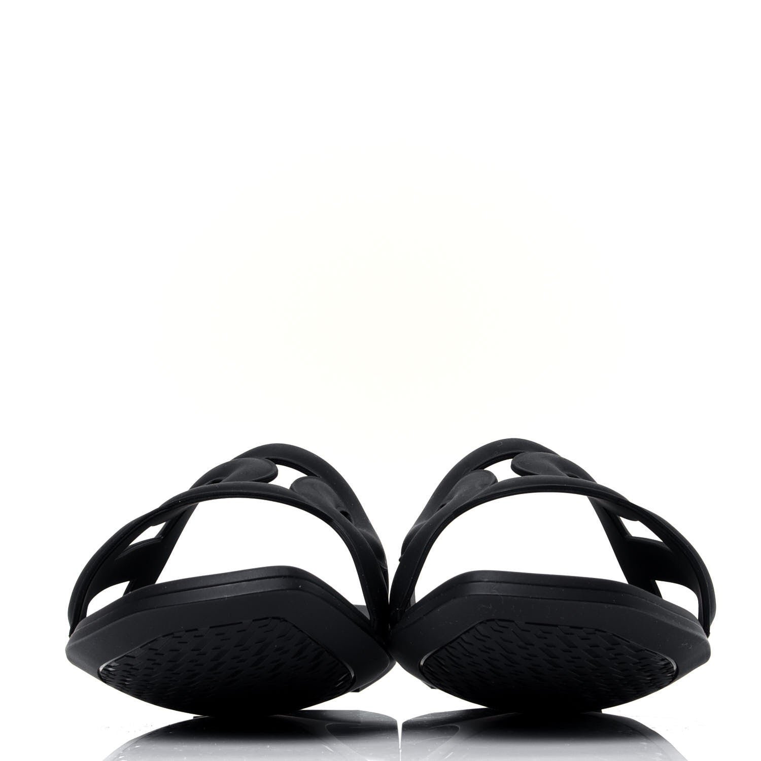 Hermes Rubber Aloha Sandals 38 Black 2 of 9