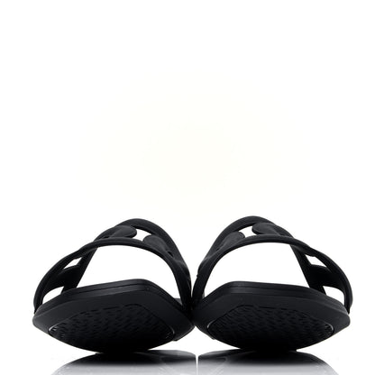 Hermes Rubber Aloha Sandals 38 Black 2 of 9