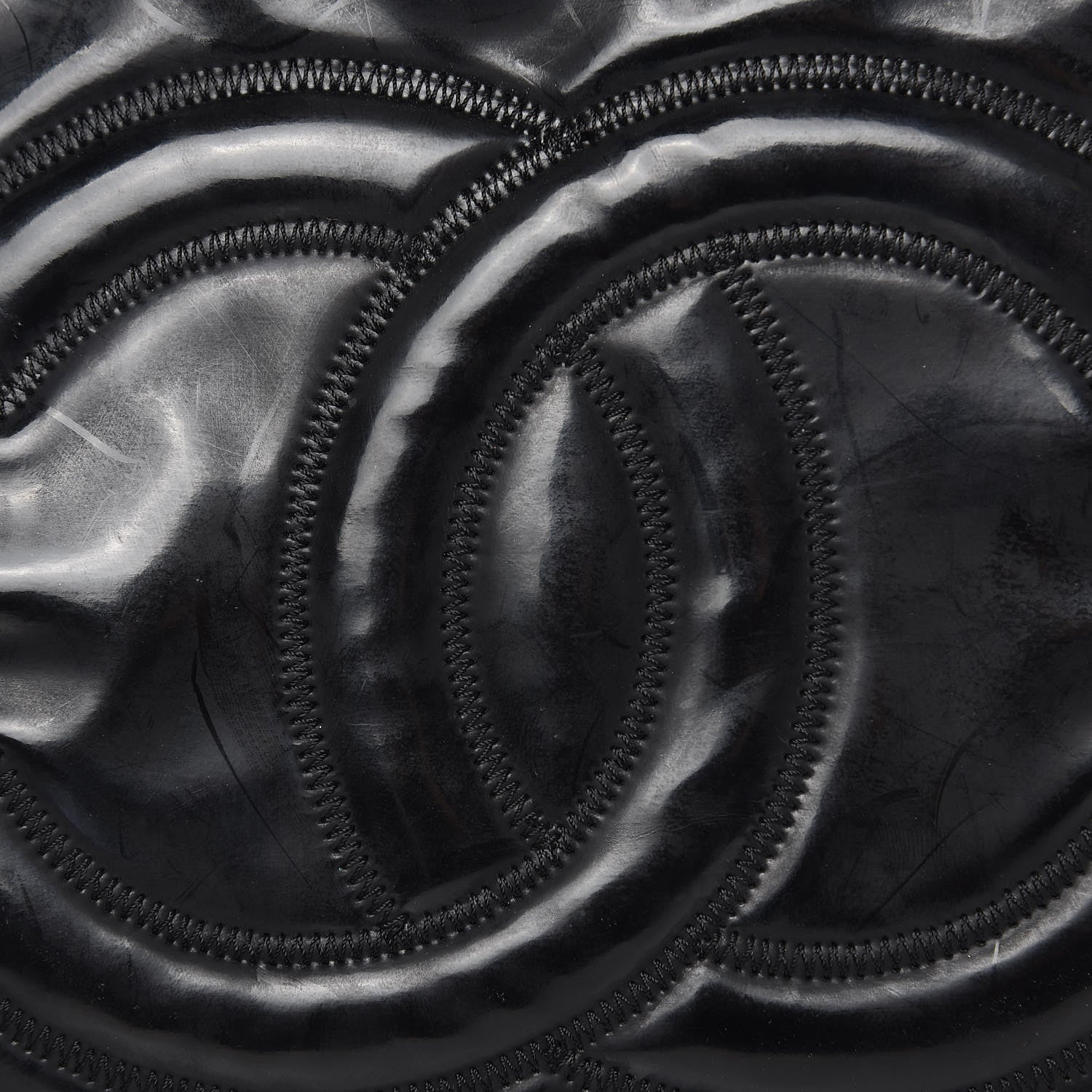 Chanel Vinyl Spirit Drawstring Tote Black 10 of 13