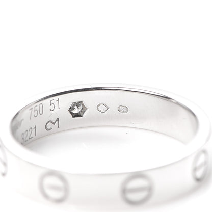 Cartier 18K White Gold Diamond 4mm LOVE Wedding Band Ring 51 5.75 5 of 5