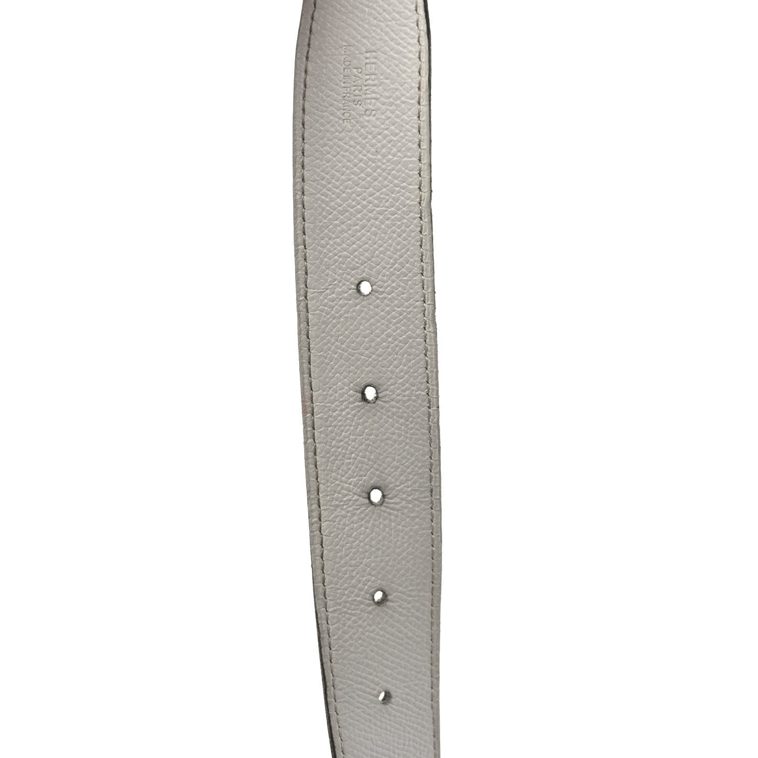 Hermes Box Togo 32mm H Belt 85 White Blue Jean 4 of 5