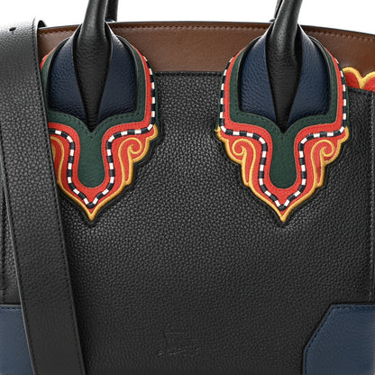 Christian Louboutin Grained Calfskin Embroidered Small Eloise Tote Black Multicolor 8 of 16