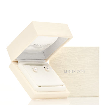 Mikimoto 18K White Gold Akoya Cultured Pearl 8-8.5mm Stud Earrings 5 of 5