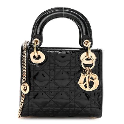 Christian Dior Patent Cannage Mini Lady Dior Black 1 of 10