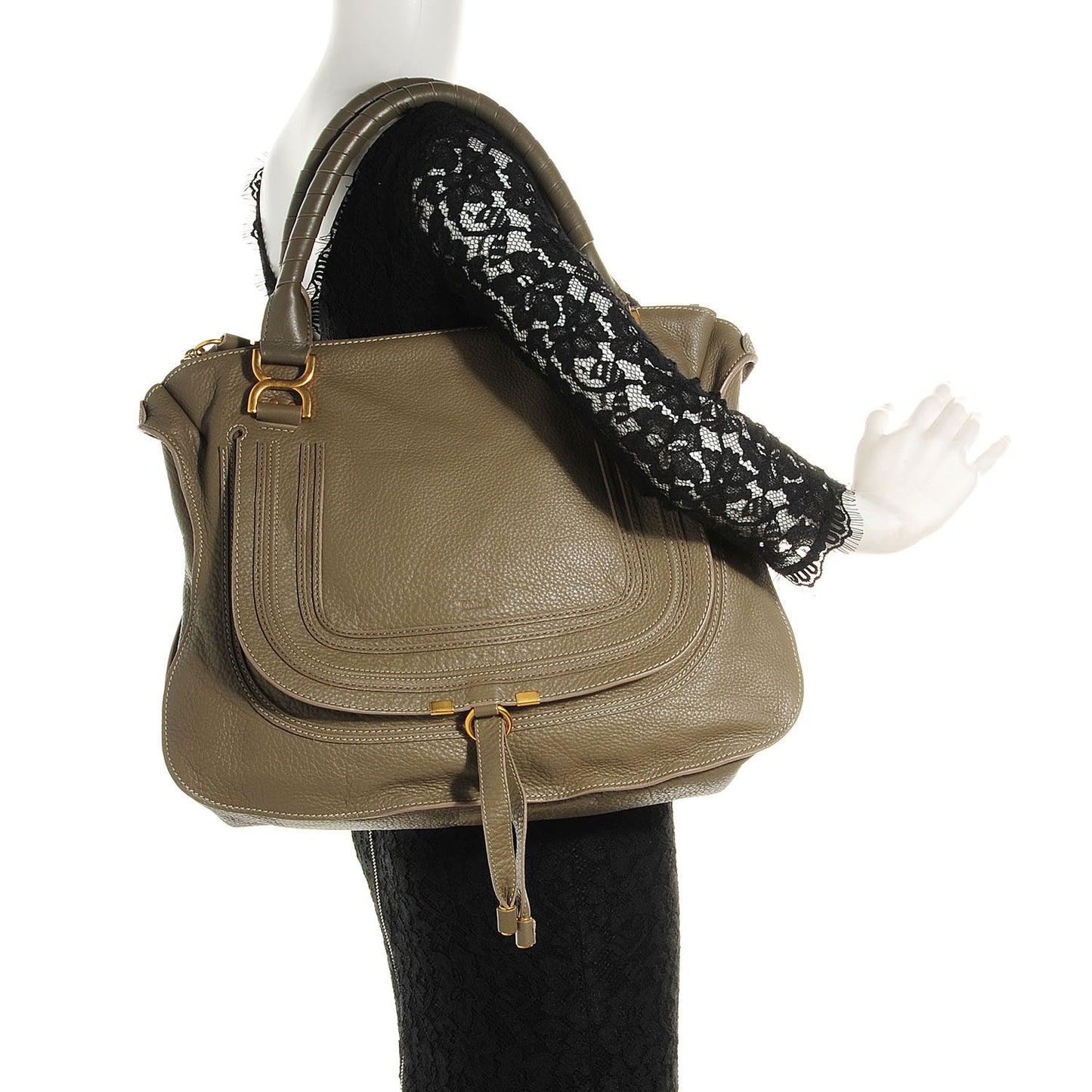 Calfskin Large Marcie Satchel Clover