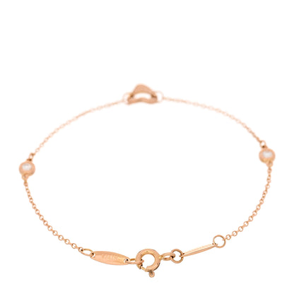 Tiffany 18K Rose Gold Diamond Elsa Peretti Diamonds by the Yard Open Heart Bracelet 2 of 4