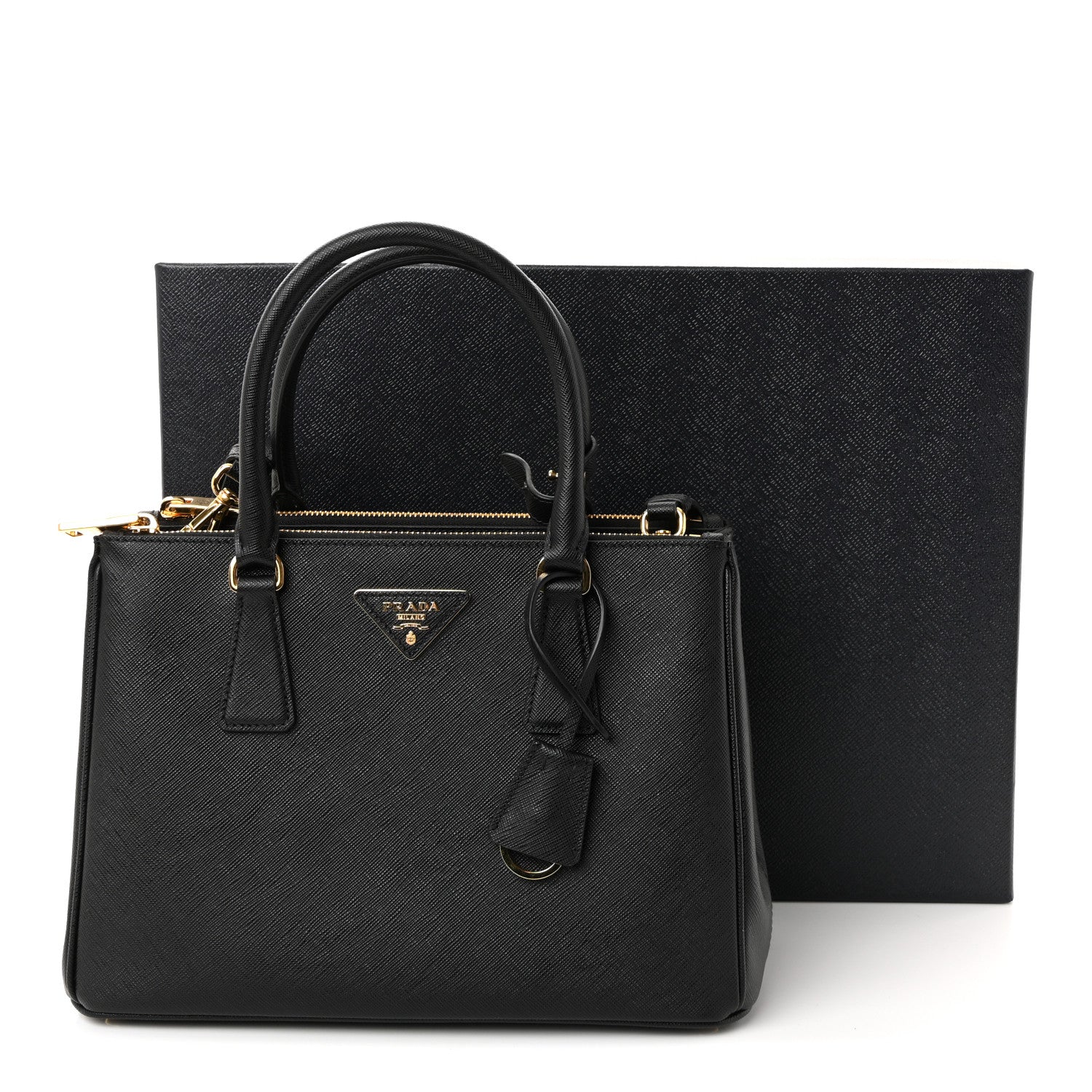 Prada Saffiano Small Galleria Double Zip Tote Black 10 of 10