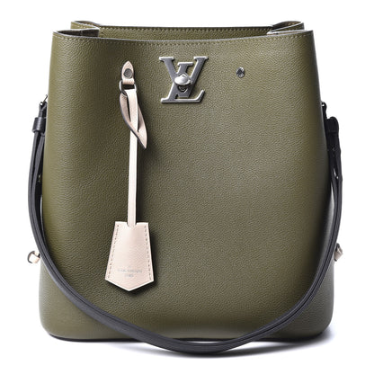 Louis Vuitton Calfskin Lockme Bucket Laurier Green Toffee Latte Beige Black 1 of 9