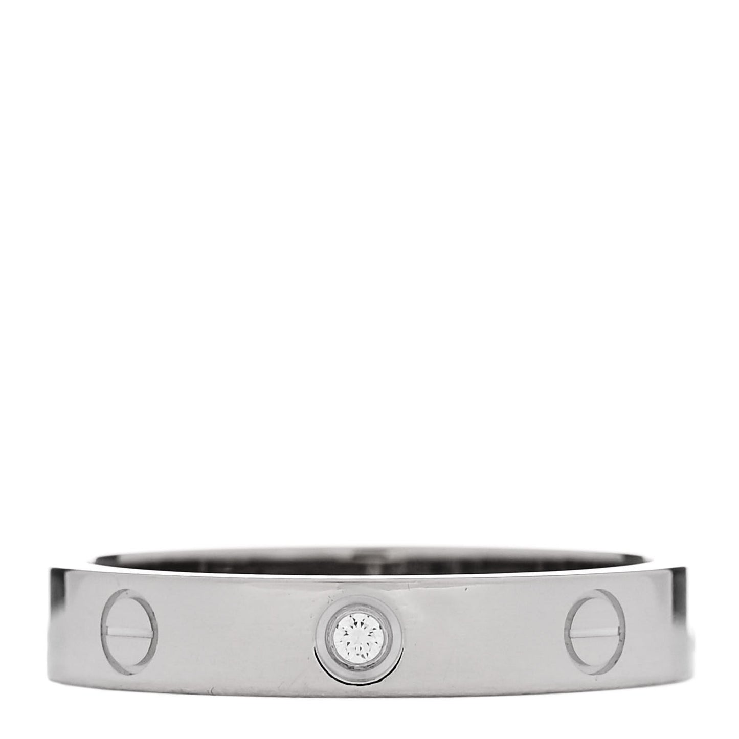 18K White Gold Diamond 4mm LOVE Wedding Band Ring 61 9.5