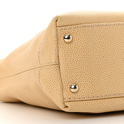 Chanel Caviar CC Wood Chain Hobo Beige 9 of 16