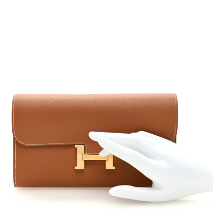 Hermes Evercolor Constance Long Wallet Gold 2 of 6