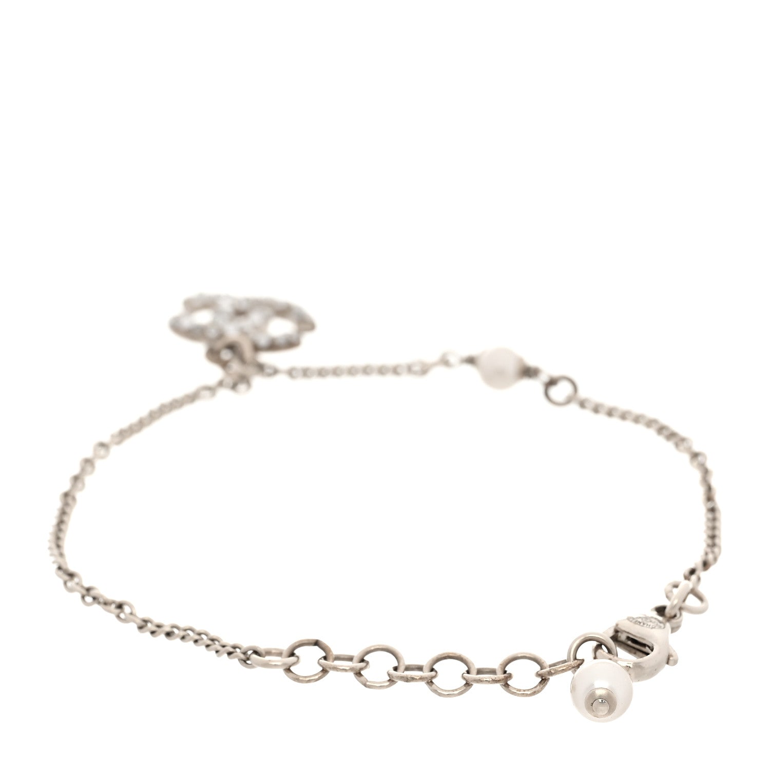 Chanel Pearl Crystal CC Bracelet Gold 3 of 6