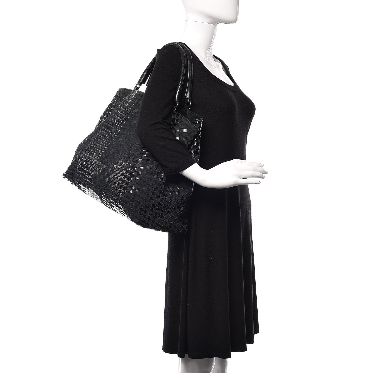Bottega Veneta Intrecciato Rugiada Vintaga Shopper Black 2 of 10