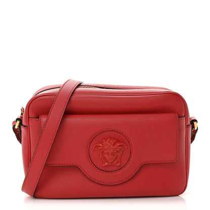 Versace Grained Calfskin Medusa Camera Bag Red 1 of 9