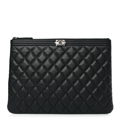 Chanel Caviar Quilted Medium Boy Cosmetic Case Black 1 of 9