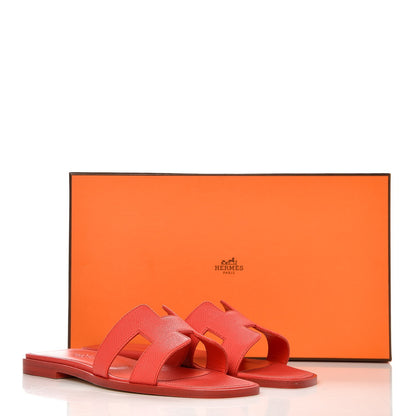 Hermes Epsom Oran Sandals 35 Rouge 7 of 7
