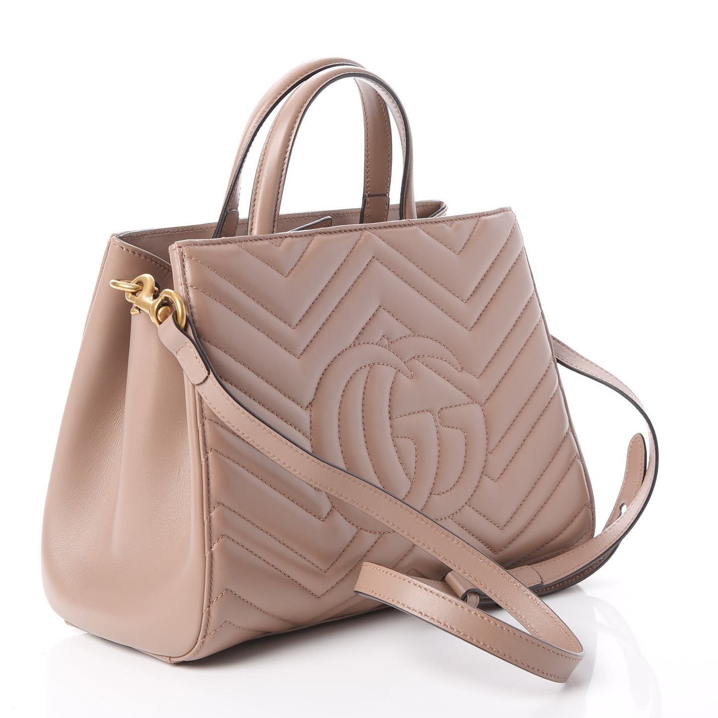 Calfskin Matelasse Small GG Marmont Tote Porcelain Rose