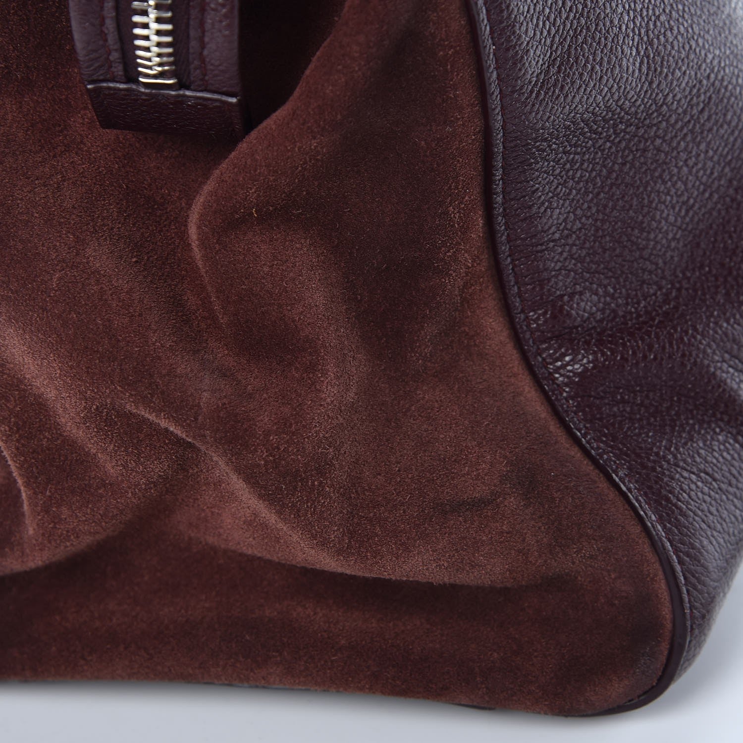 Saint Laurent Grained Calfskin Suede Medium Cabas Rive Gauche Amaranto 15 of 18