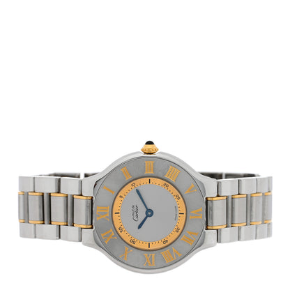 Cartier Stainless Steel 18K Yellow Gold 31mm Must De 21 Quartz Watch 2 of 4