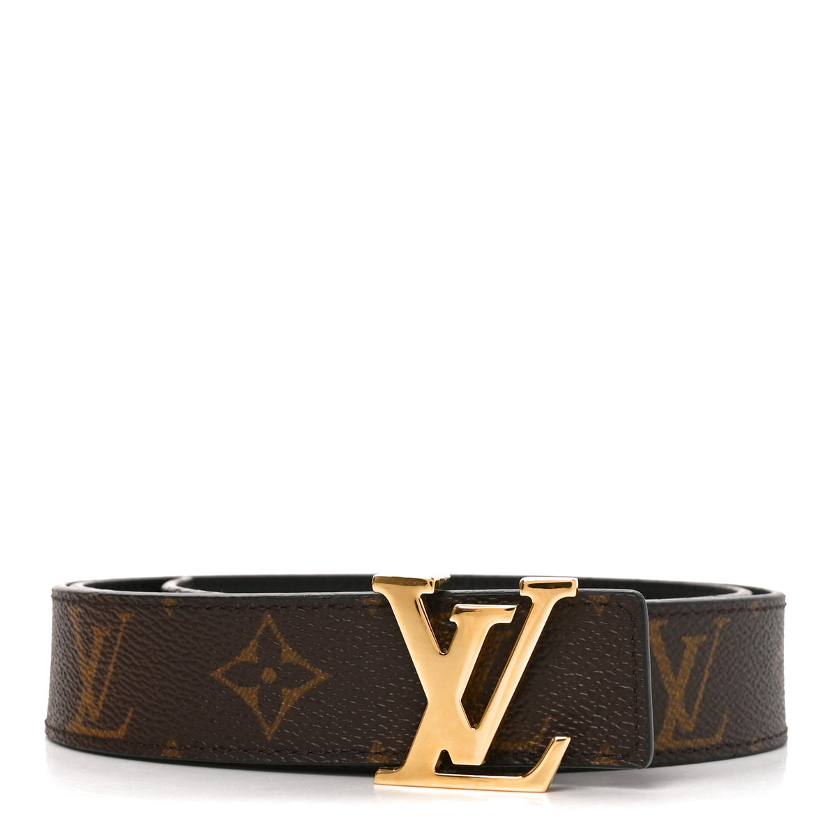 Calfskin Monogram 30mm LV Initiales Reversible Belt 85 34 Black